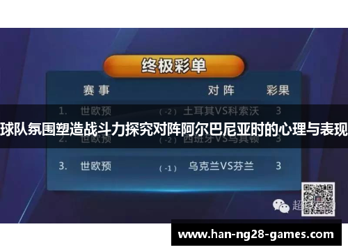 球队氛围塑造战斗力探究对阵阿尔巴尼亚时的心理与表现